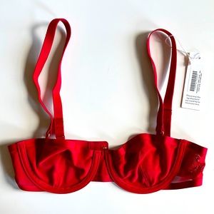 CUUP Balconette mesh bra, Cerise Red, 30A